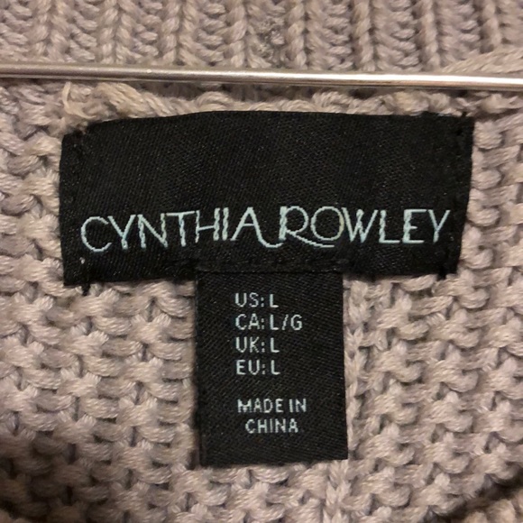 Grey Cynthia Rowley Cable Knit Sweater - Picture 2 of 4